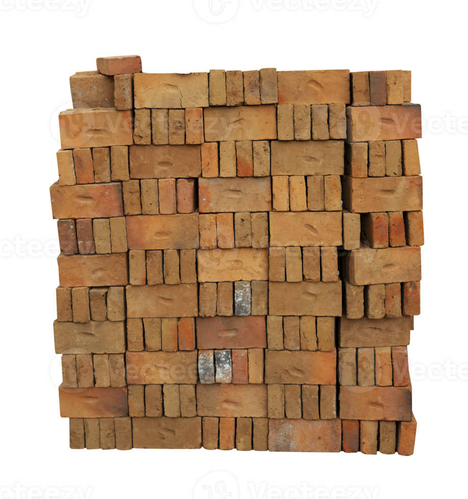 stack of red bricks isolated png