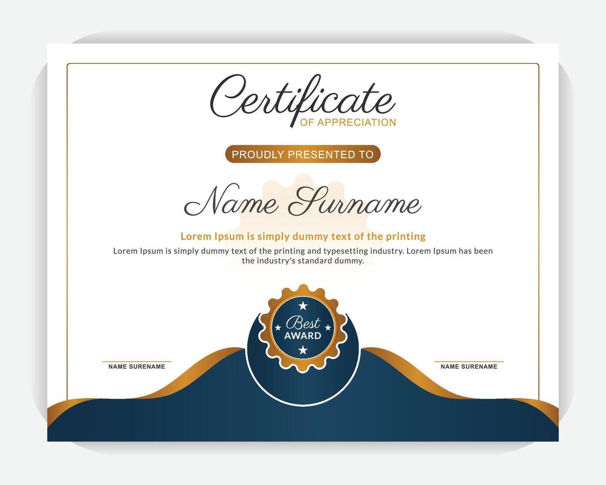 Creative, stylish, unique, abstract, professional, elegant award certificate, Diploma of modern design or gift certificate. vector