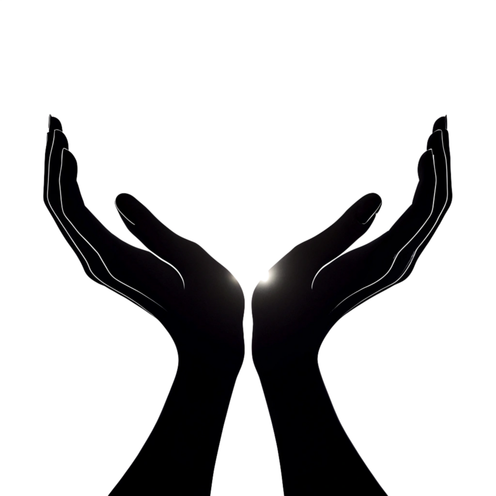 Create a abstract piece feature free two hand logo unique design isolated on transparent background png