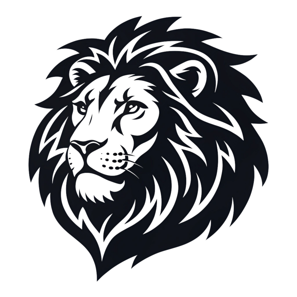 Loin silhouettes face black logo isolated on transparent background png