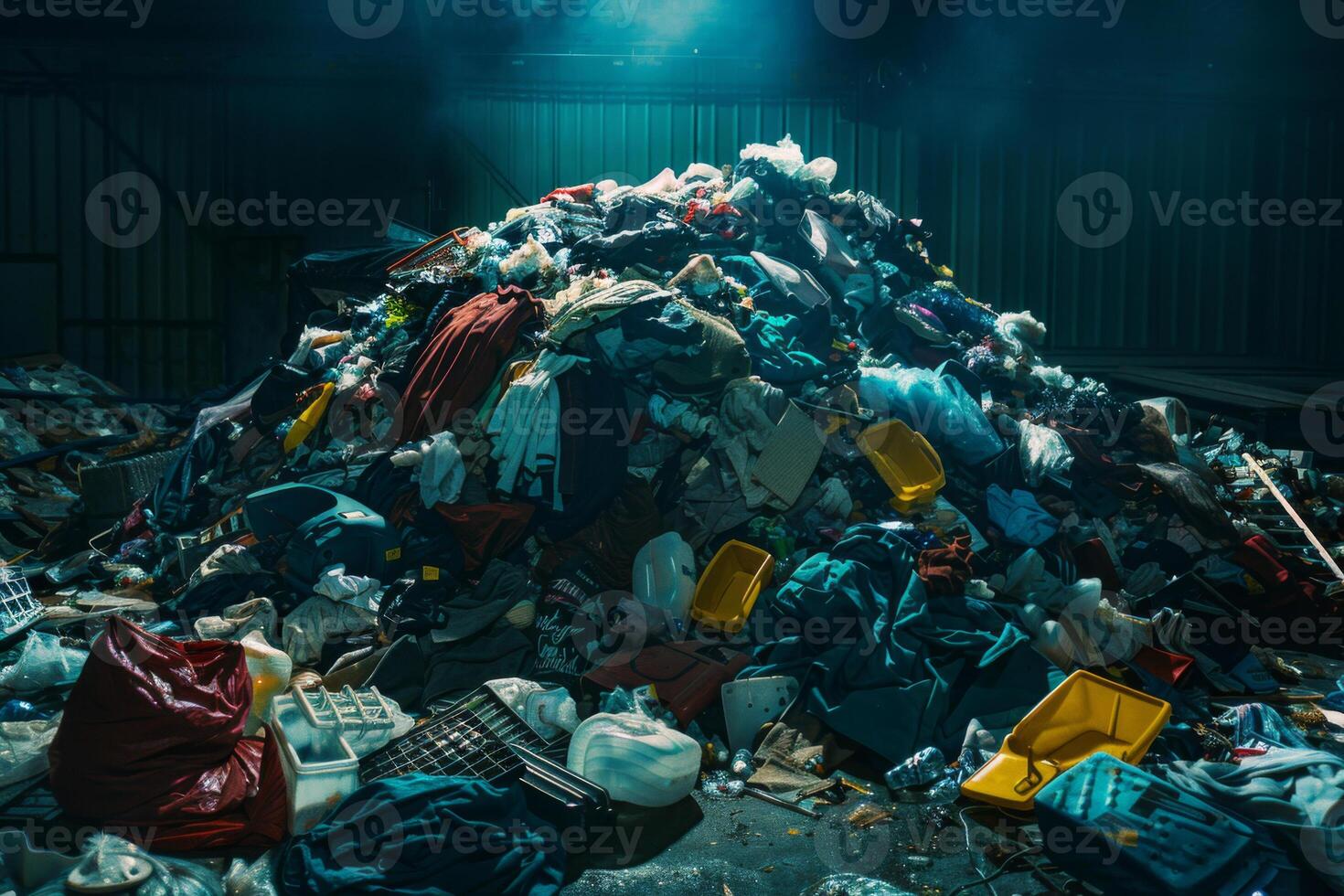 Large pile of waste in landfill photo