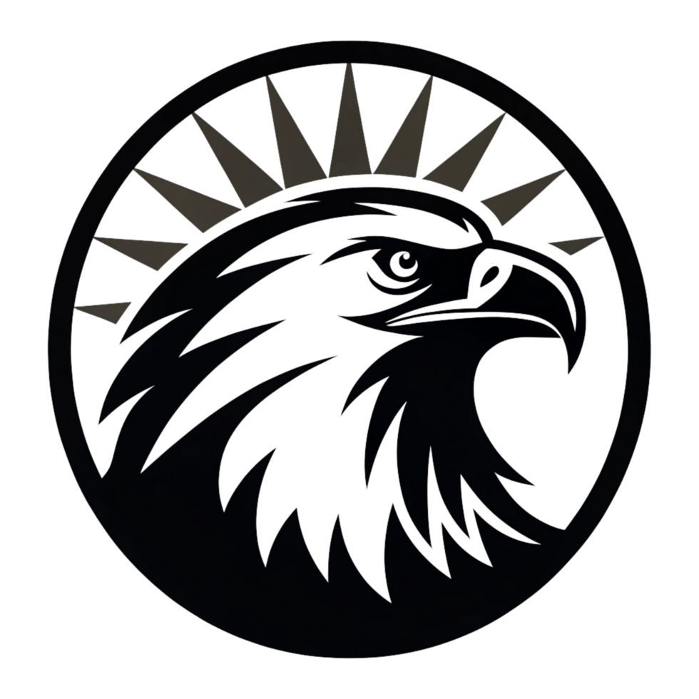 Bird silhouettes face black logo isolated on transparent background png