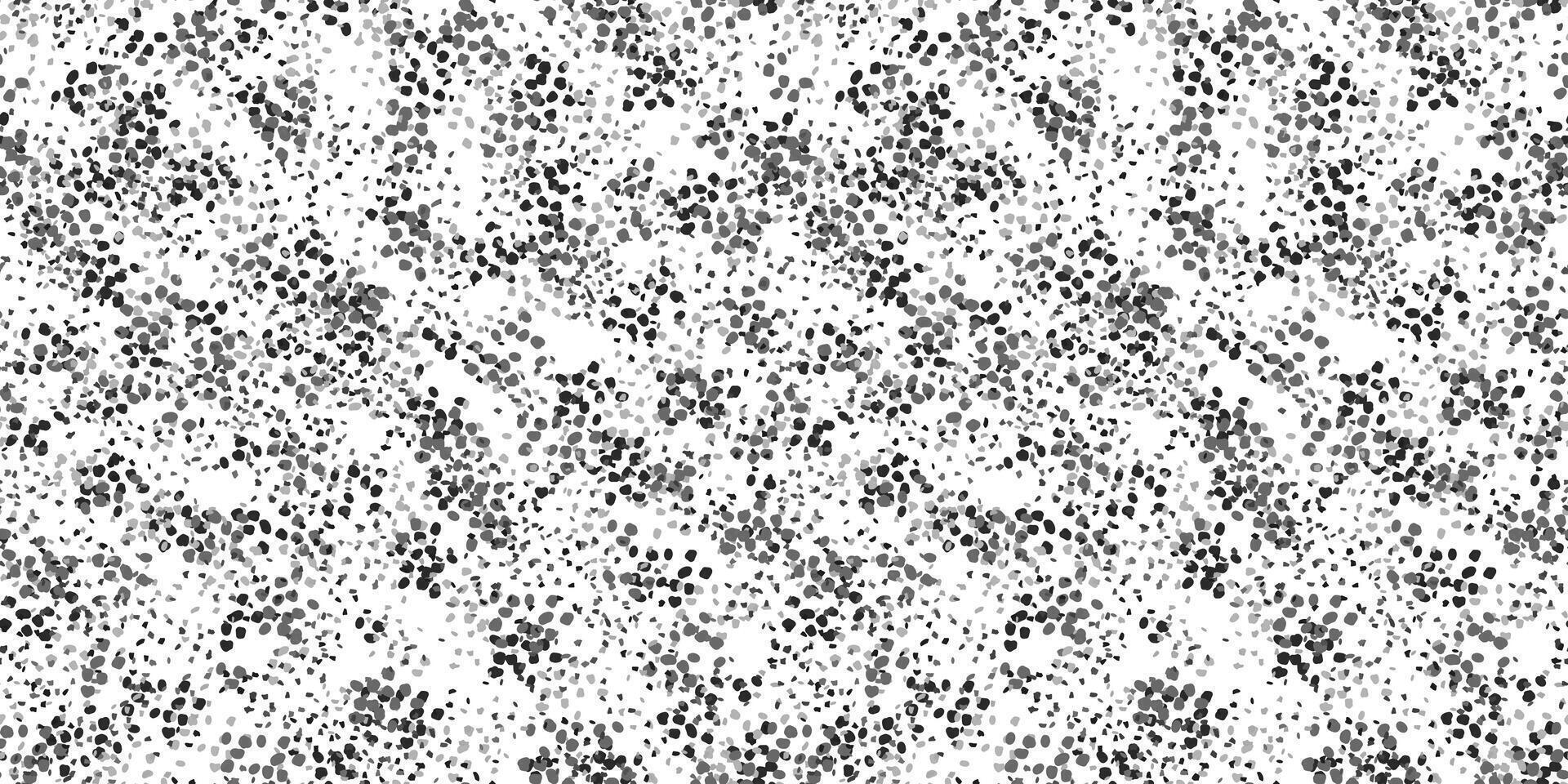 Hand drawn spotted seamless pattern. Black and white background . Texture ornament with abstract shape, dots, spots, drops snowflakes. vector