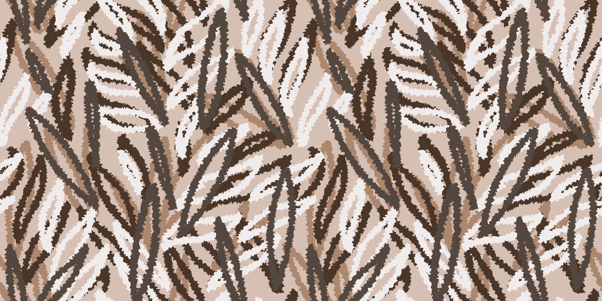 Abstract organic shapes pattern. hand drawn sketch. Beige creative forms print on a brown background. Contemporary repeated ornament. vector