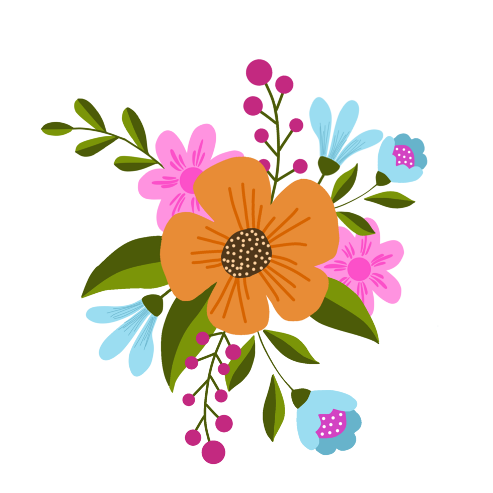 bouquet of colorful flowers png