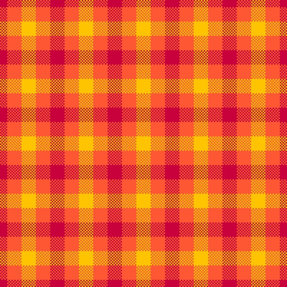 Pastel seamless texture tartan, color textile fabric pattern. Womens fashion background plaid check in red and golden poppy colors. vector