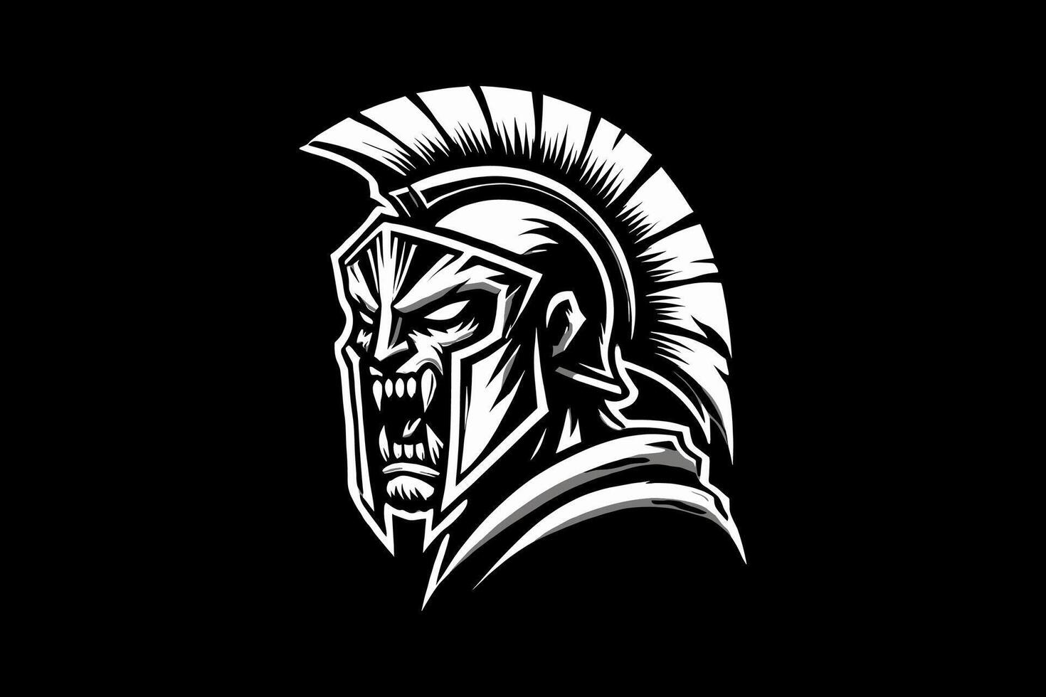 Spartan warrior head logo vector