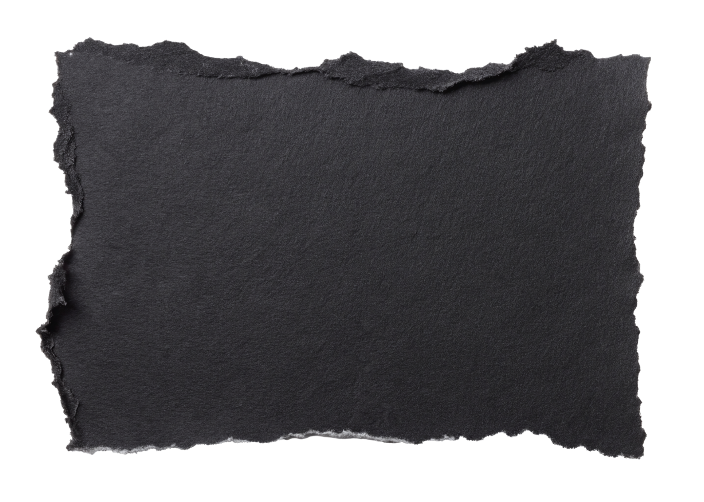 Black paper with torn edges texture for using as text box png