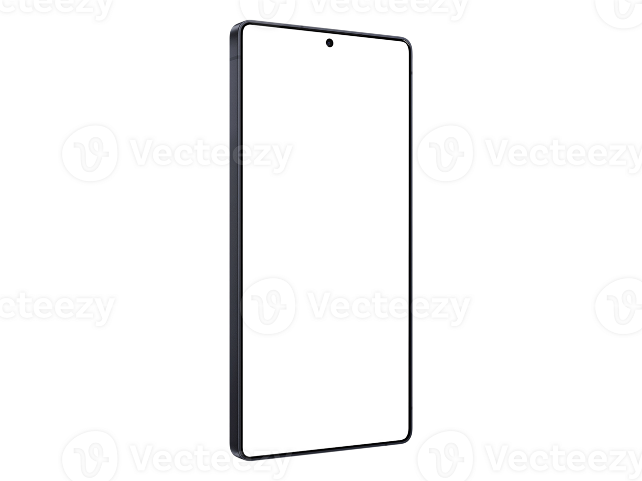 Ultra Titanium Jetblack Smartphone Mockup Template Without Background. Frame Only. Isometric png
