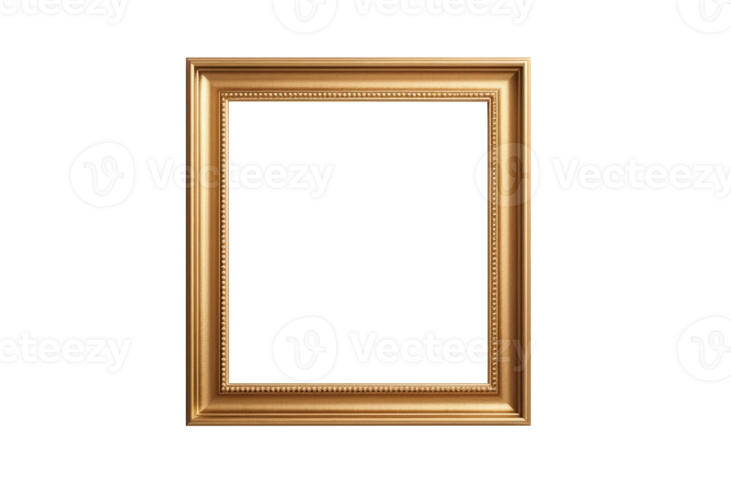 Gold square frame. Empty space for picture or text. png