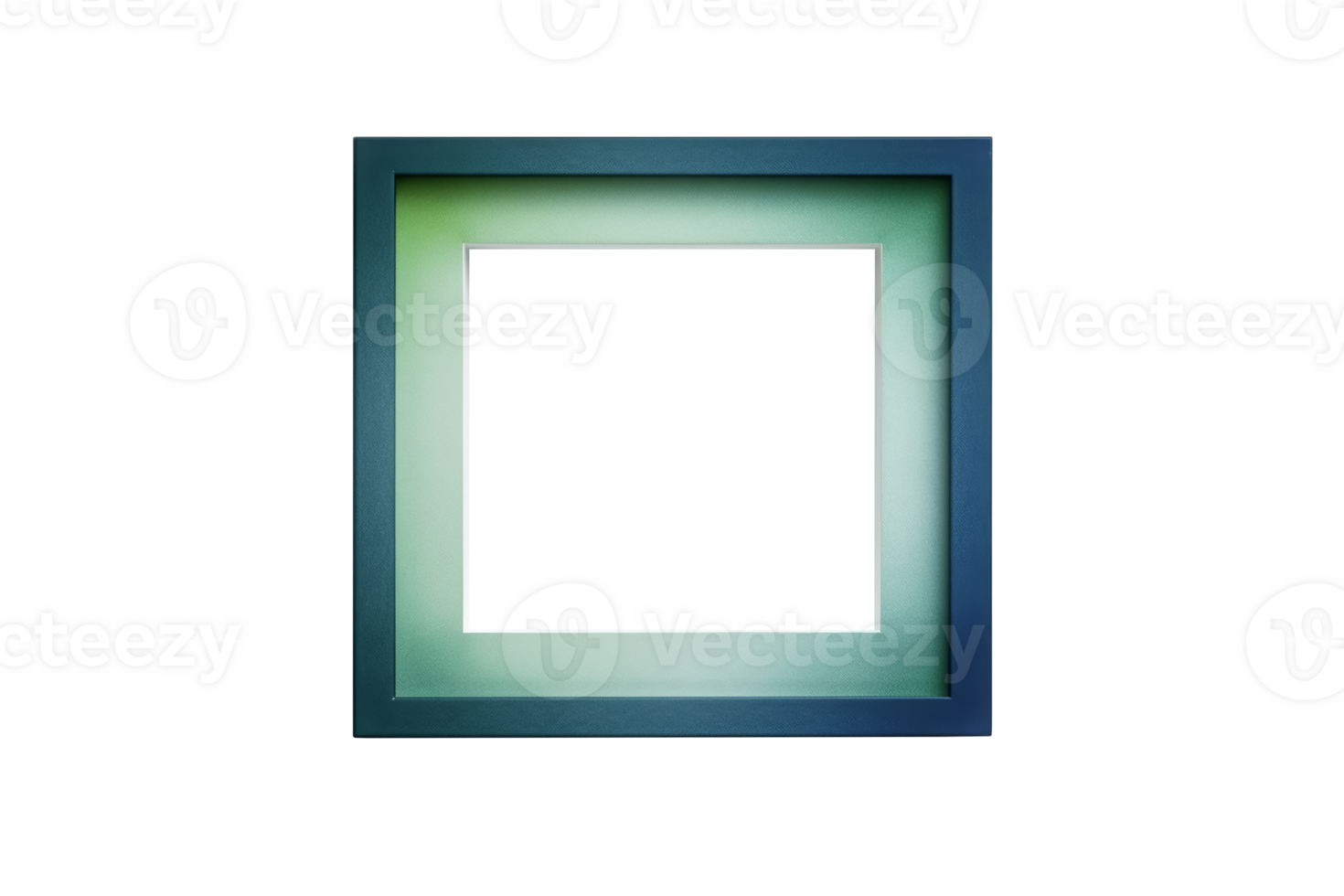 Gradient border or photo frame. Square empty blue and green frame. png