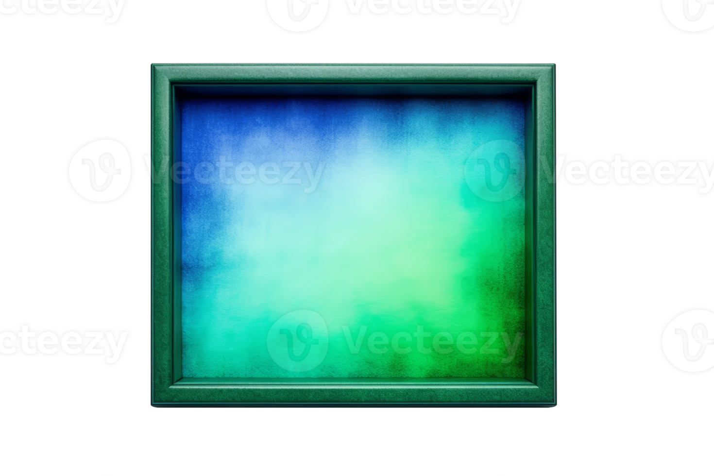 Green frame with gradient painting or picture. Blue and green colors. png