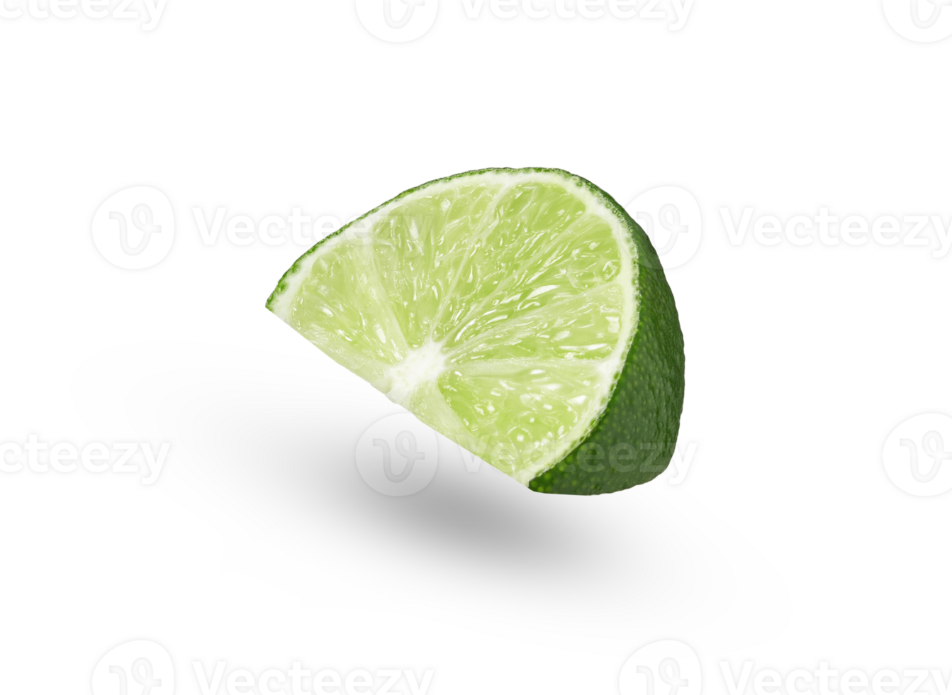 Lime slice floating in the air. Levity lime slice isolated png