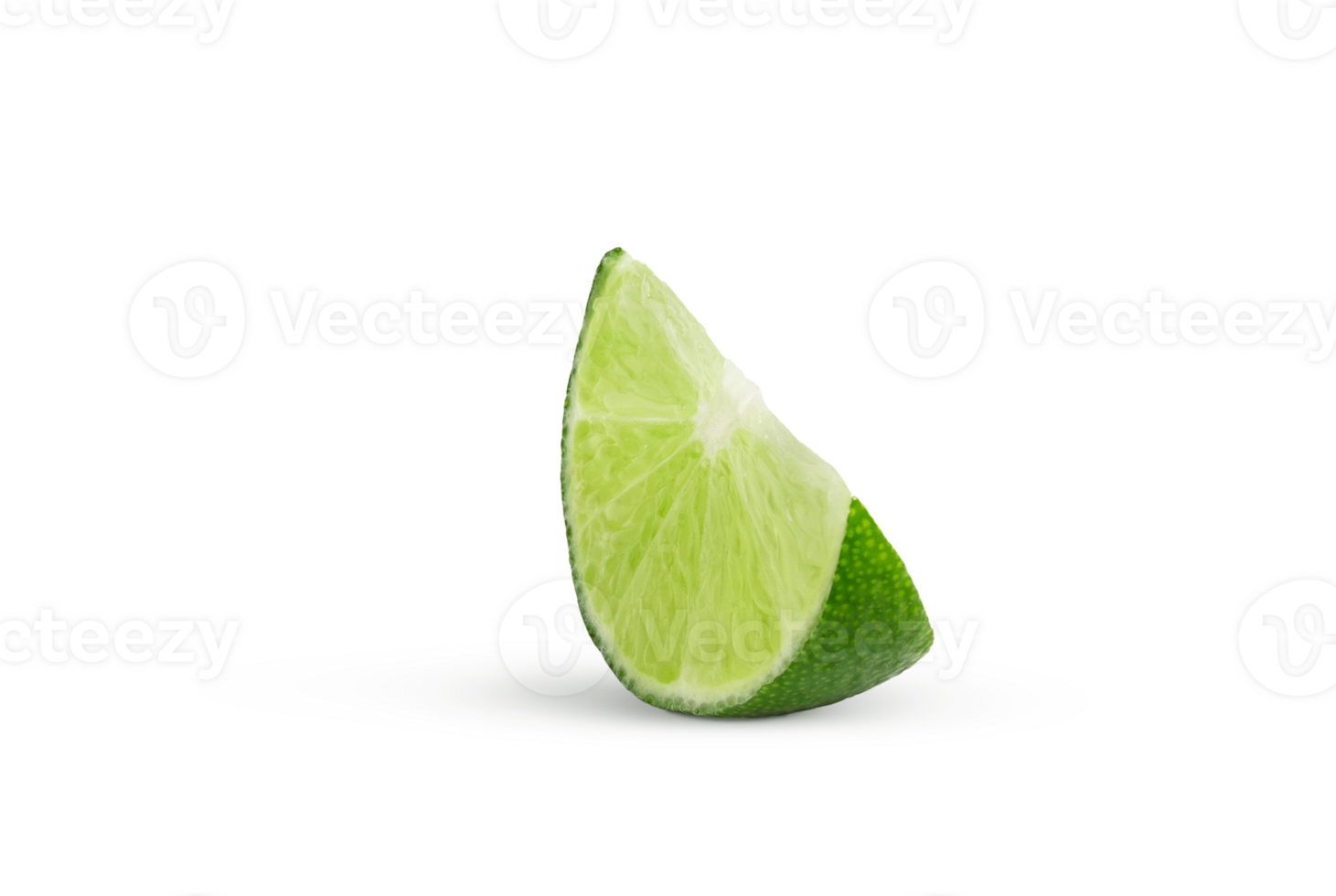 Lime fresh slice with shadow isolated png