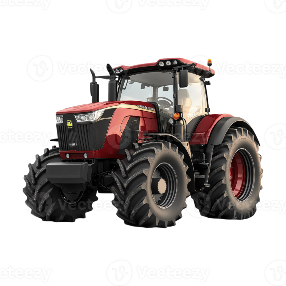 A red tractor on a transparent background png