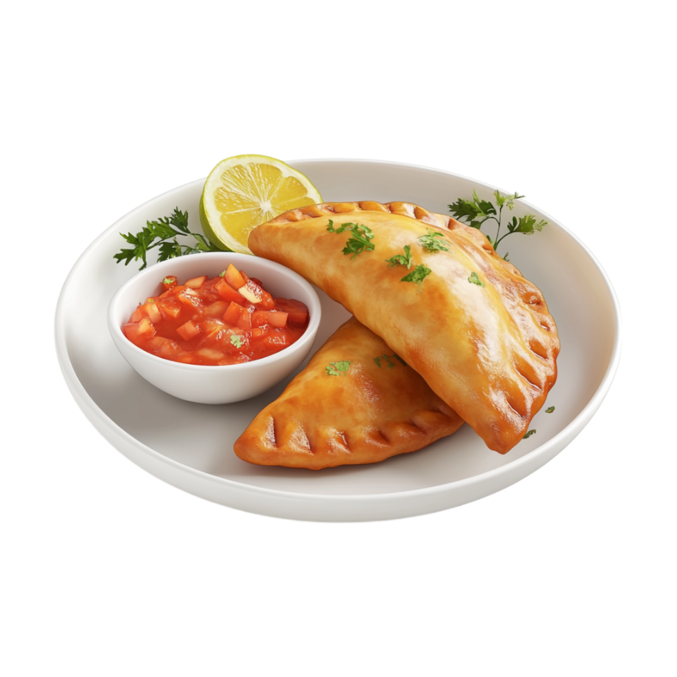 empanadas with tomato sauce on a plate png