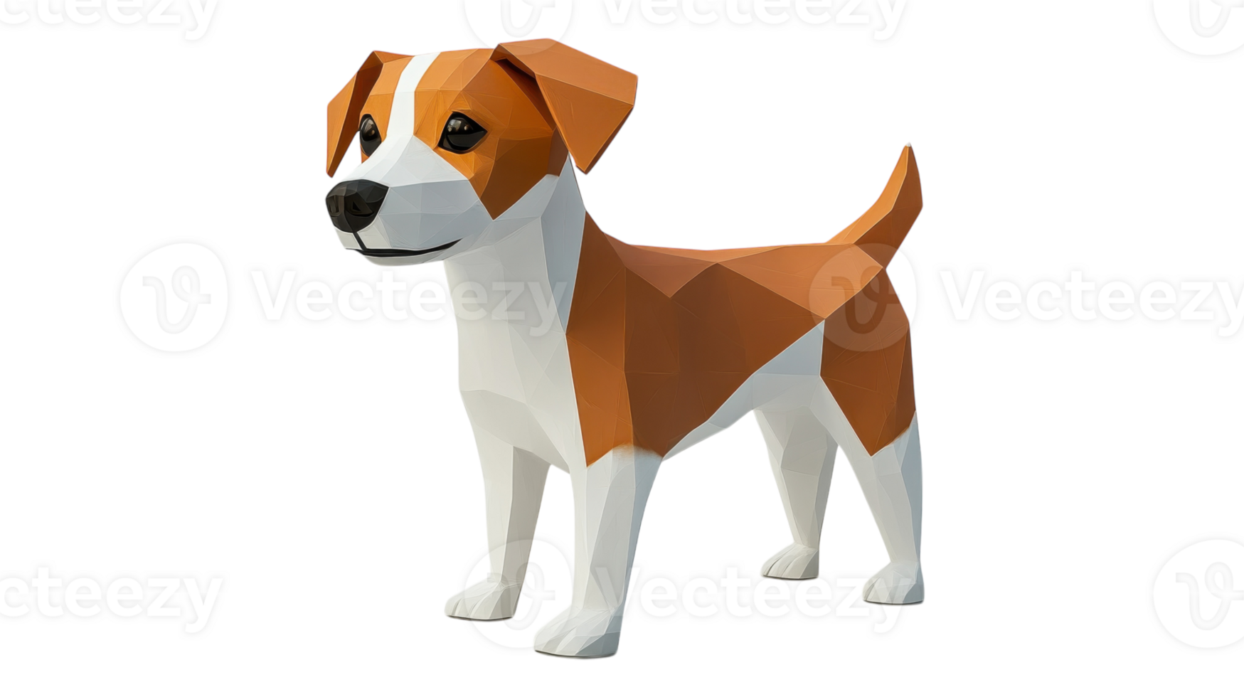 Creative polygonal dog sculpture showcases geometric art in a modern style png