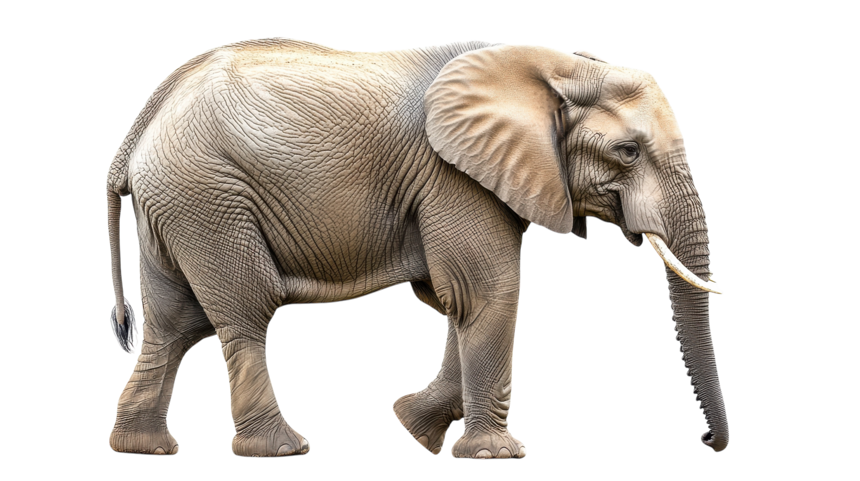 Elephant walking gracefully in a natural habitat showcasing its majestic presence and unique features png