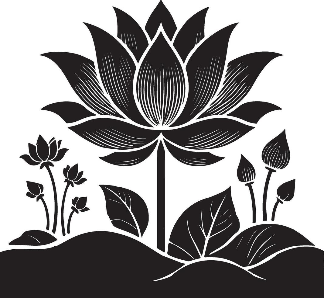 illustration of a lotus flower vector