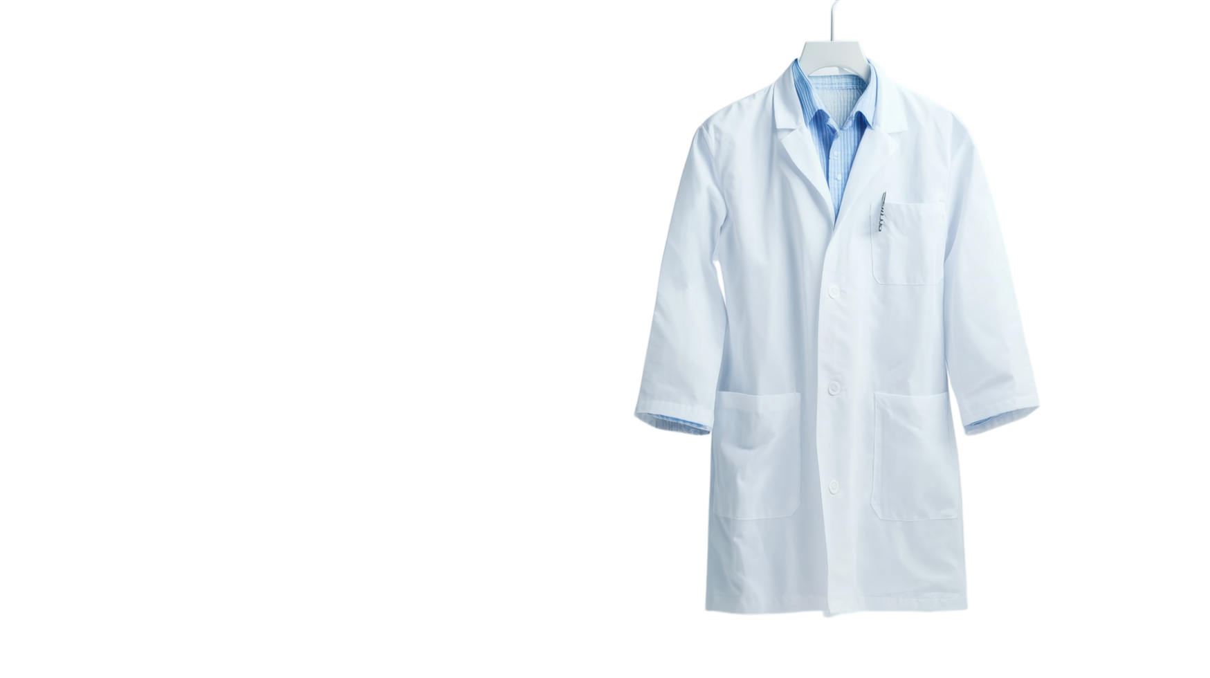 Lab coat hanging in a bright space symbolizes dedication to science and research in a modern laboratory environment png