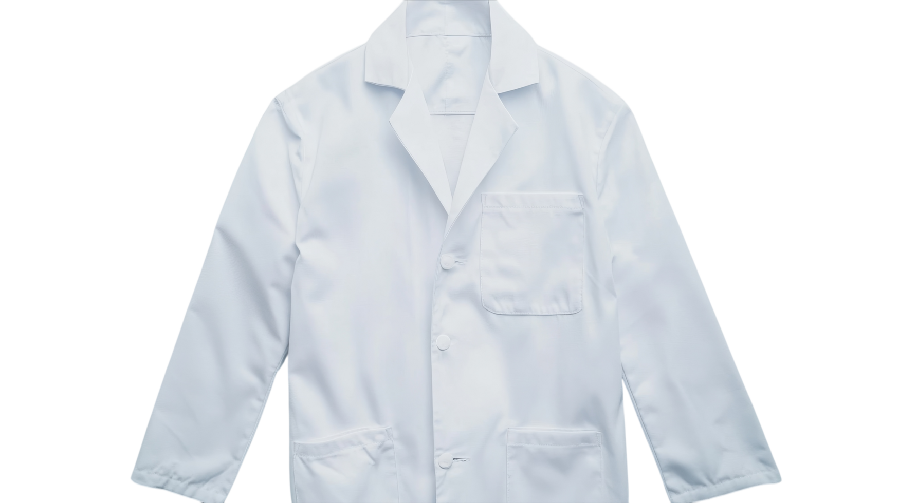White lab coat on plain background representing healthcare professionalism and scientific research attire png