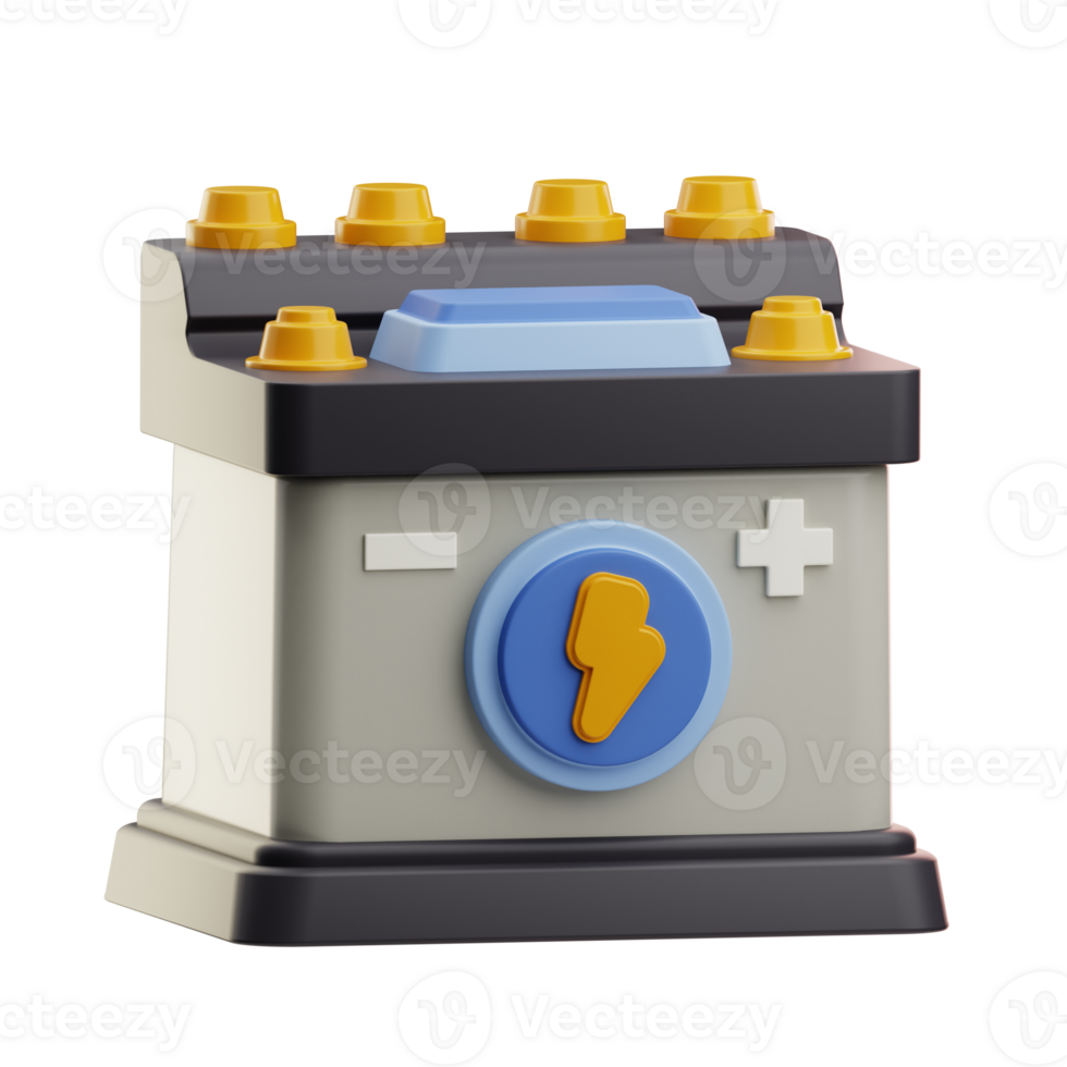 Accumulator Technology electric car illustration 3D png