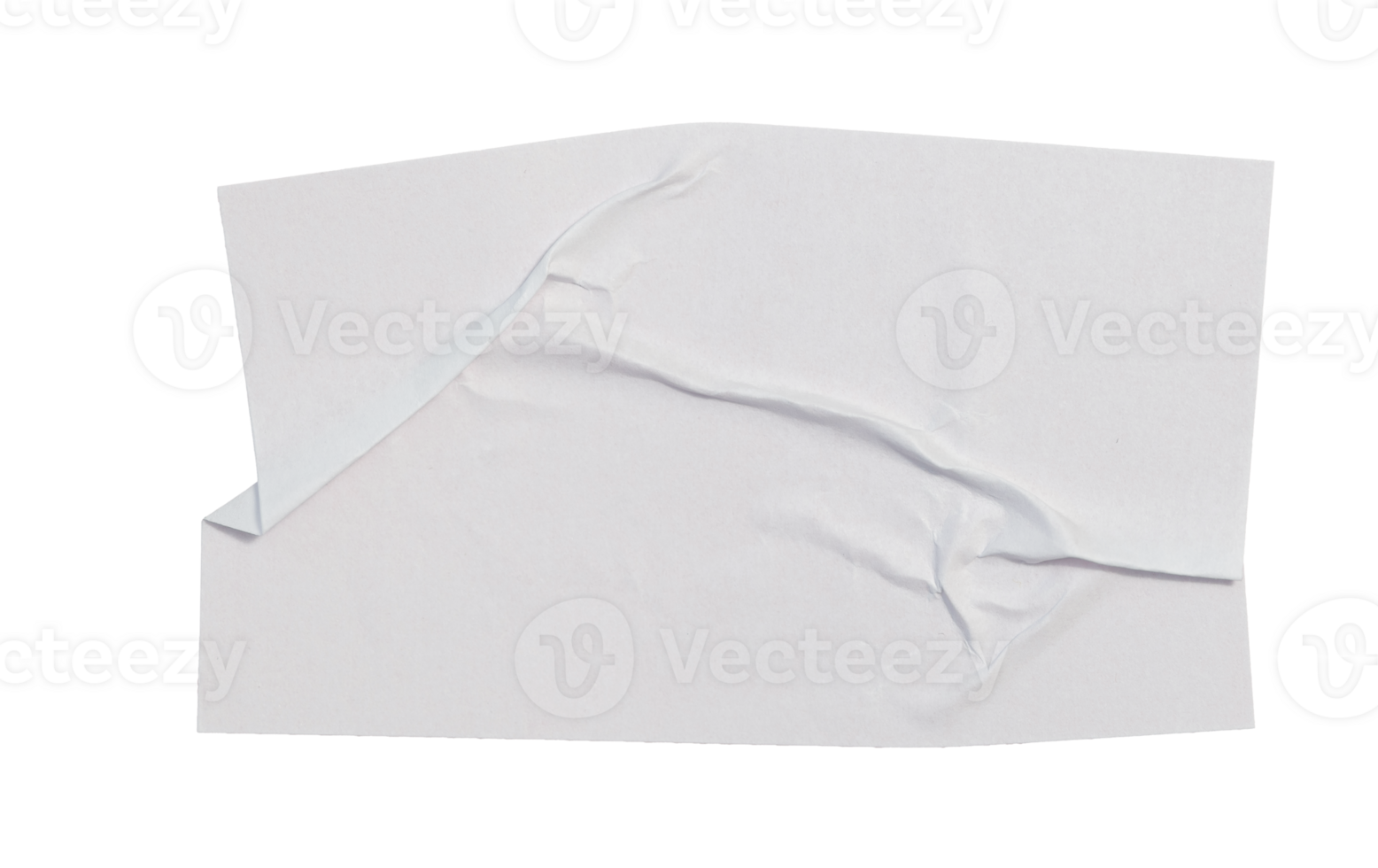 White empty paper sticker mockup sheet with curled corner, transparent background offering clean design space for content png