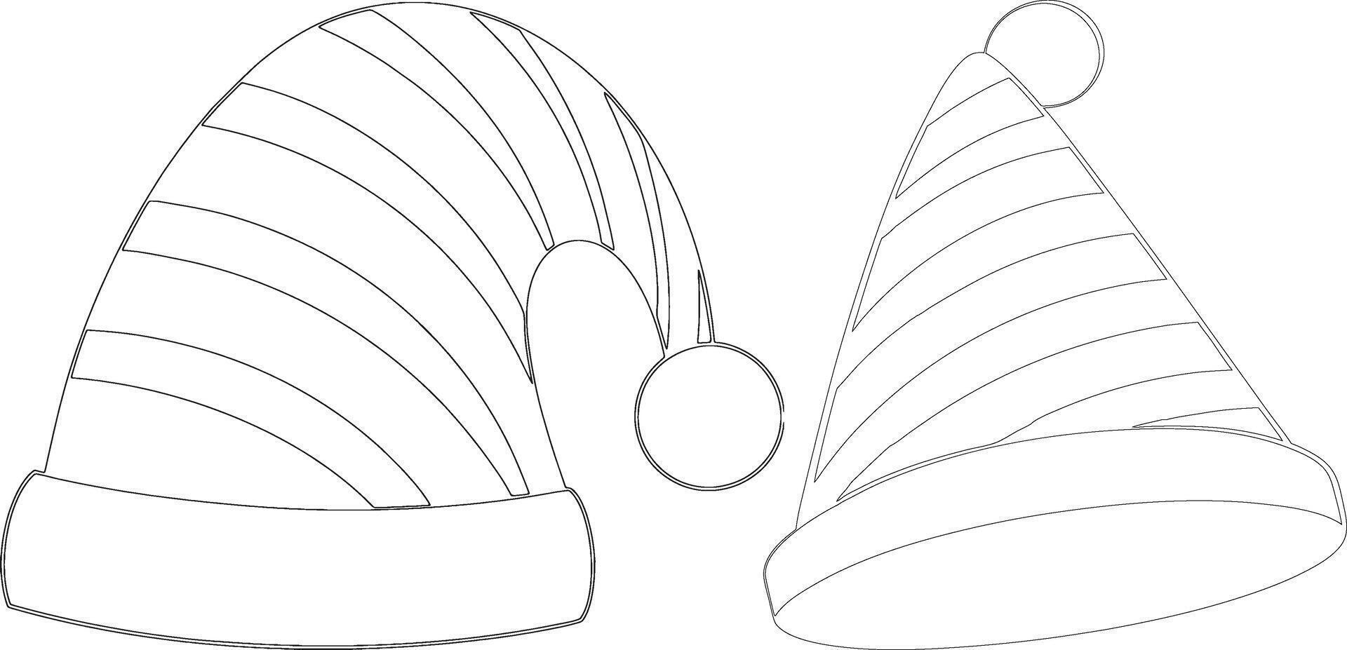 a coloring page with two hats vector