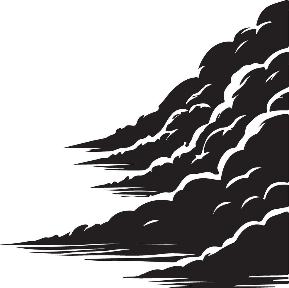 black and white illustration of smoke coming out of the ground vector