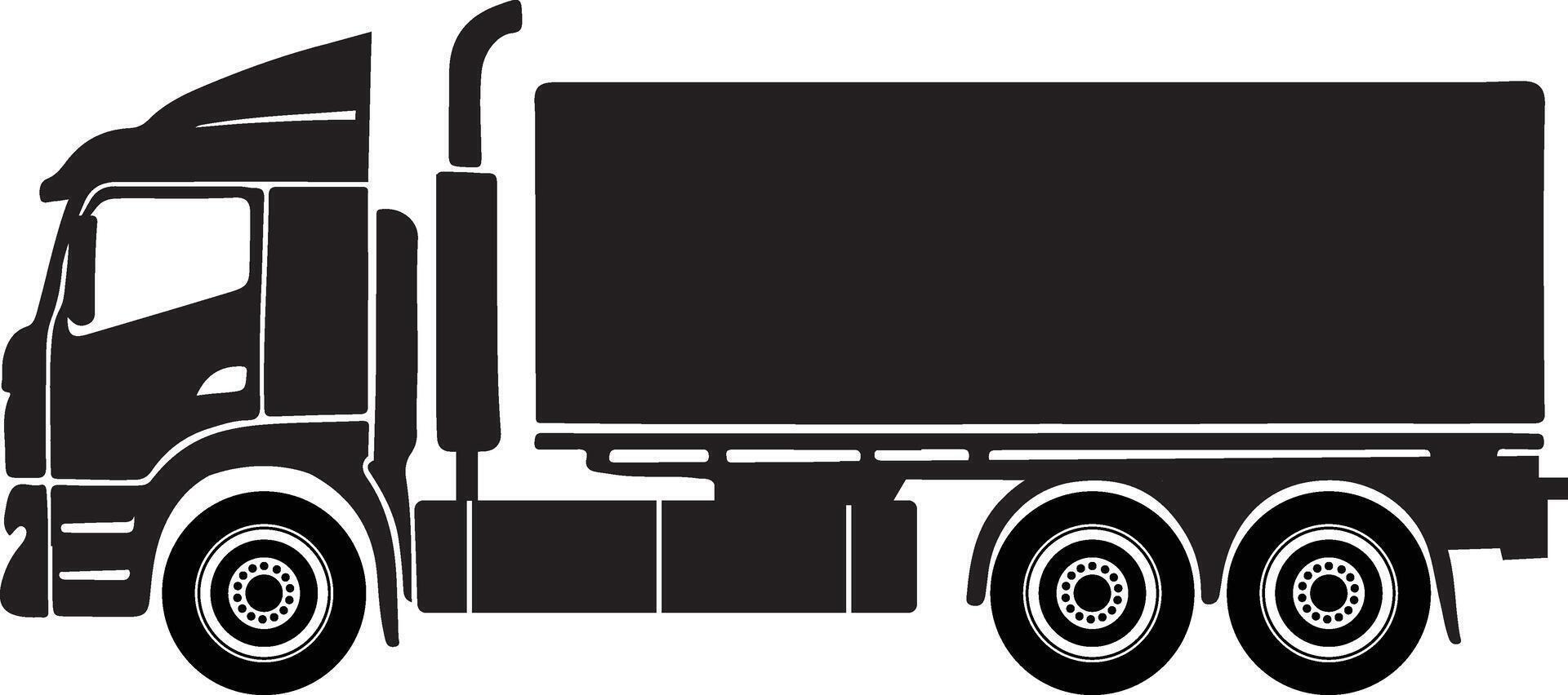 a black and white silhouette of a truck vector