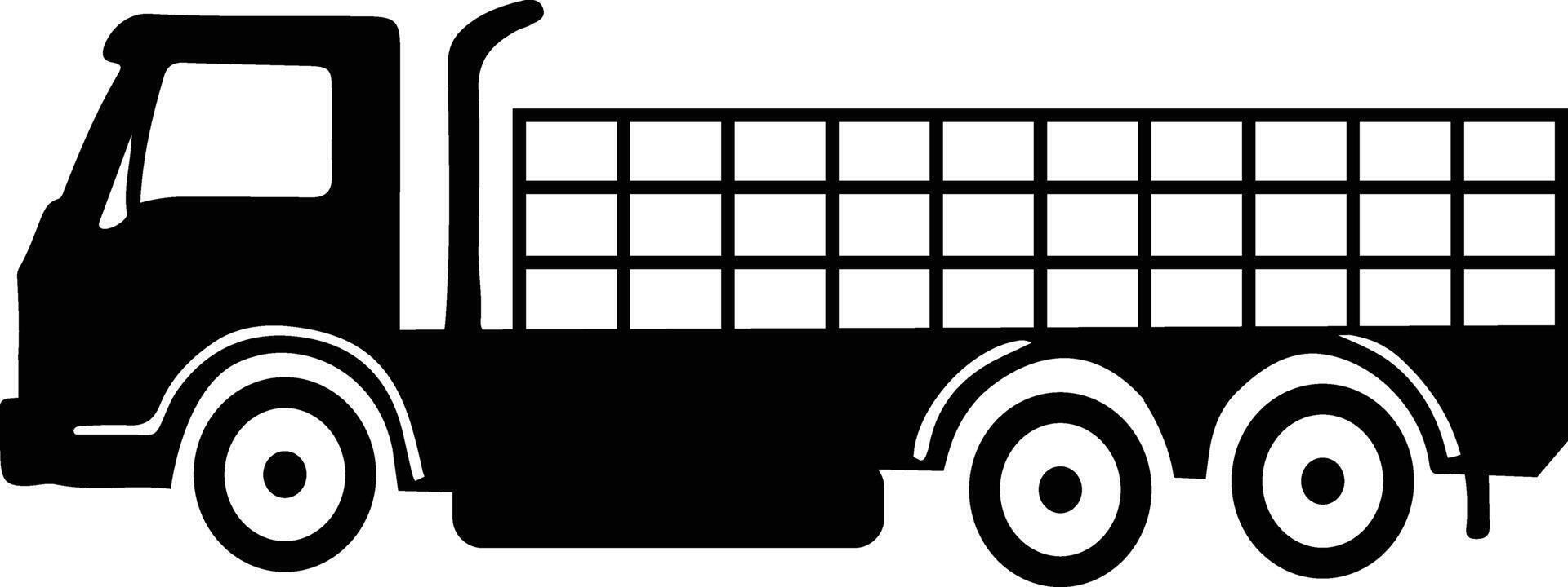 a black and white illustration of a dump truck vector