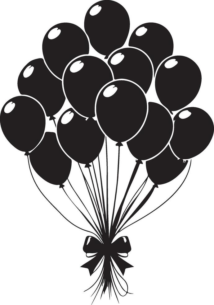 black balloons with bow on white background vector