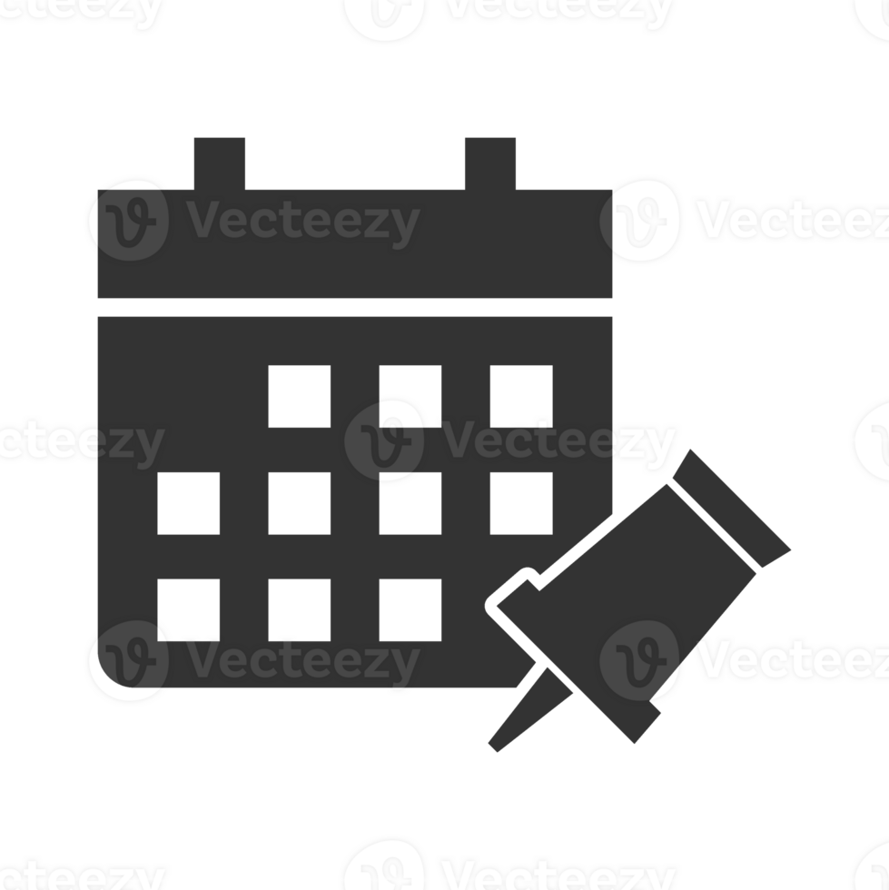 Calendar Icon with Pin for Scheduling and Reminders png