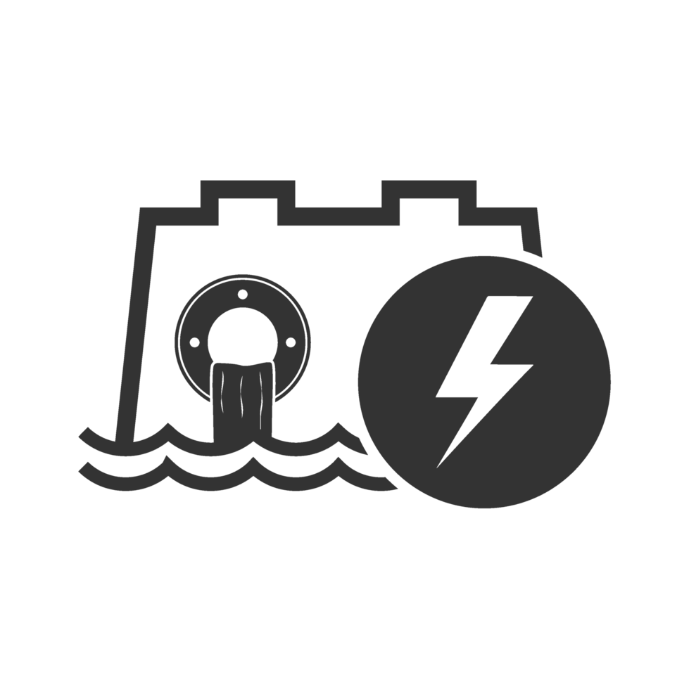 Water and Lightning Bolt Icon Representing Power and Water Systems png