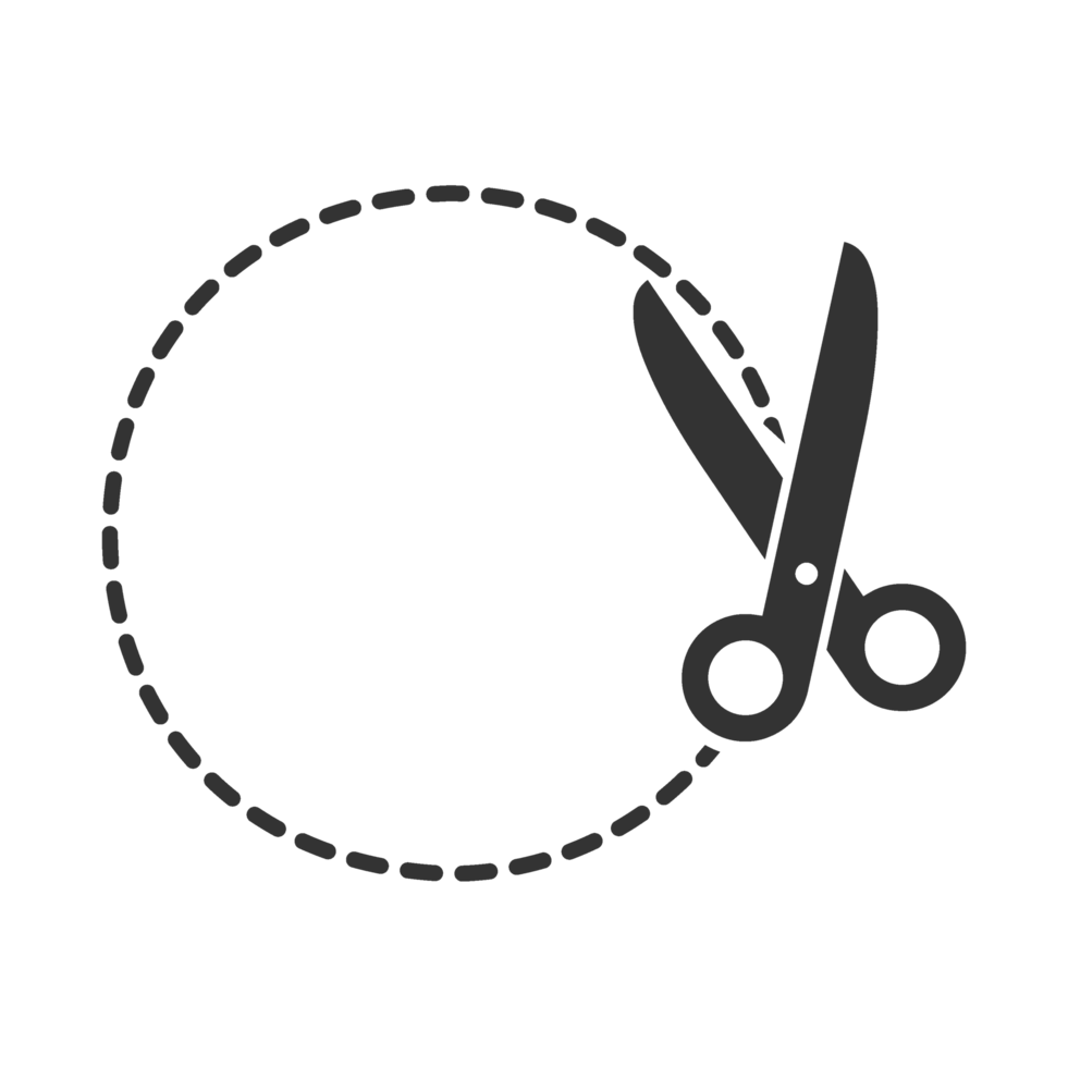 Scissors Cutting Circle Representing Precision and Design png
