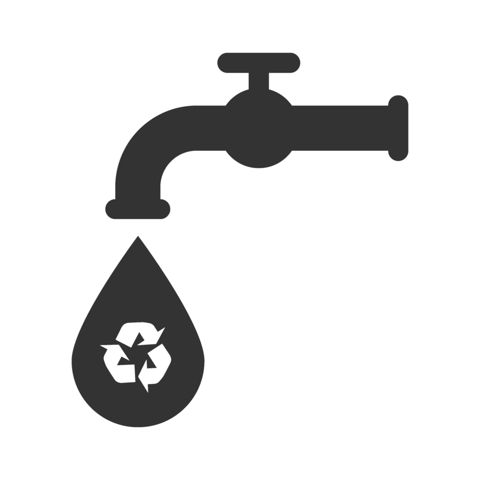 Water Faucet Icon Representing Water Usage and Recycling png