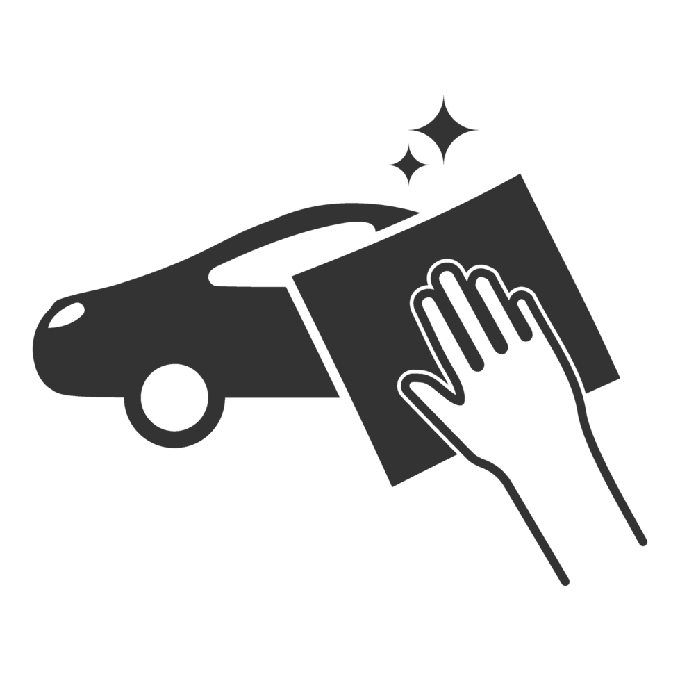 Car with Hand Wiping Symbolizing Vehicle Maintenance and Cleaning png