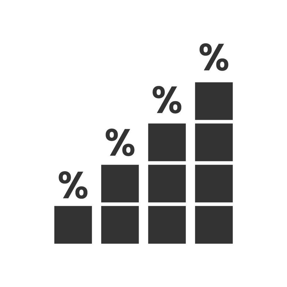Bar Chart with Percentages Representing Data Analysis and Statistics png