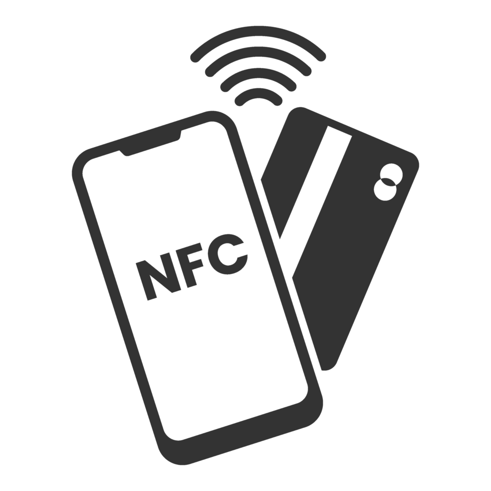 Smartphone with NFC Cards to pay png