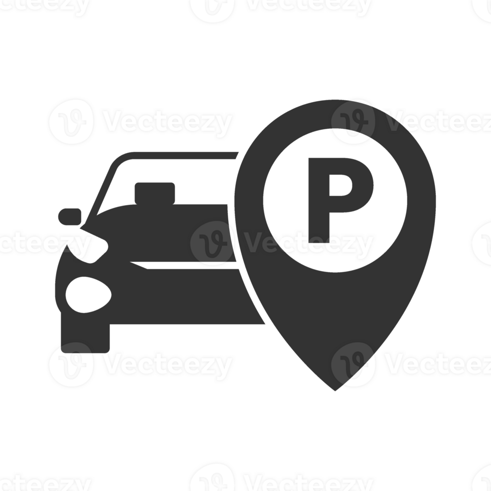 Car Parking Icon with Location Pin for Parking Spot png