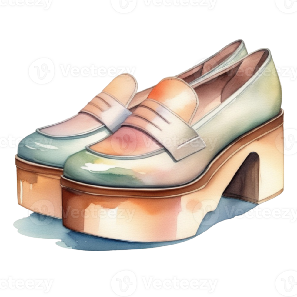 watercolor of a platform shoes png