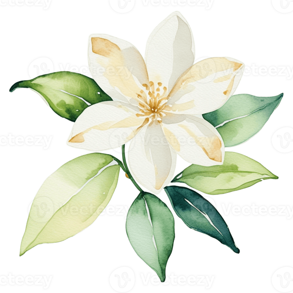 watercolor of jasmine flower png
