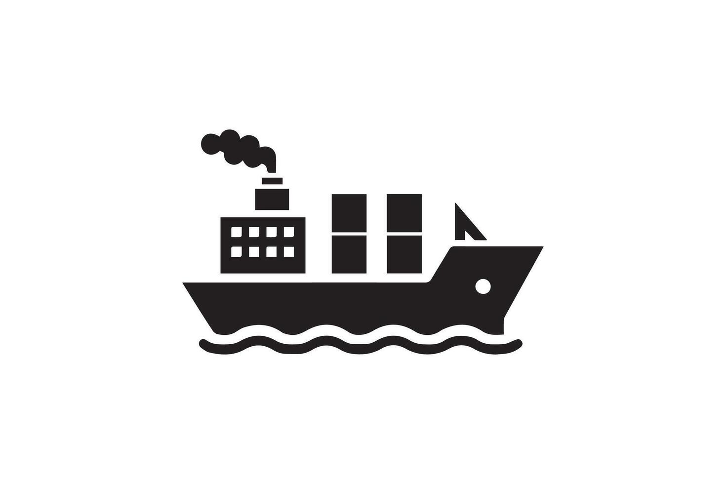 A black and white image of a ship with smoke coming out of it vector