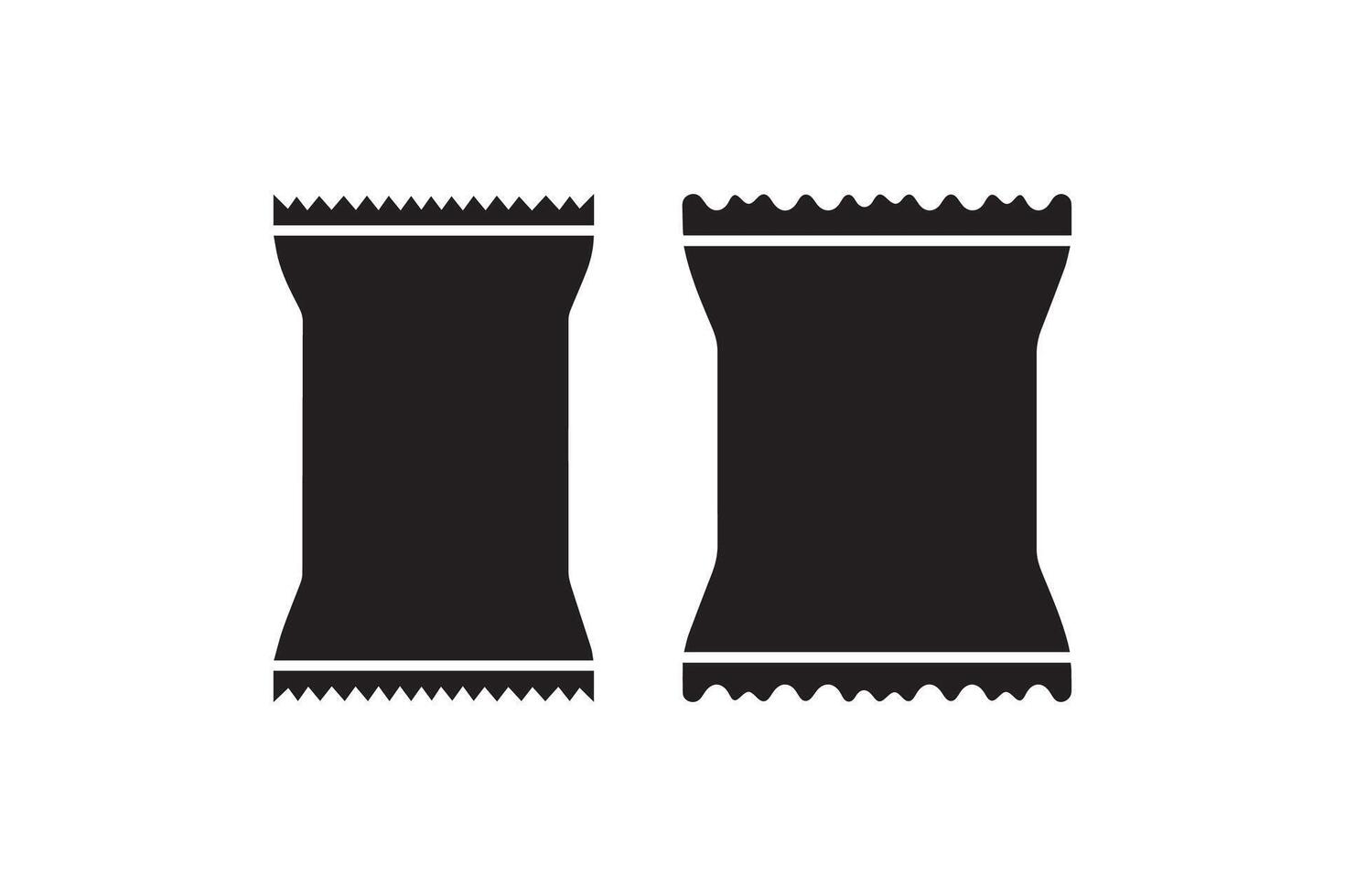 Two black and white bags of candy on a white background vector