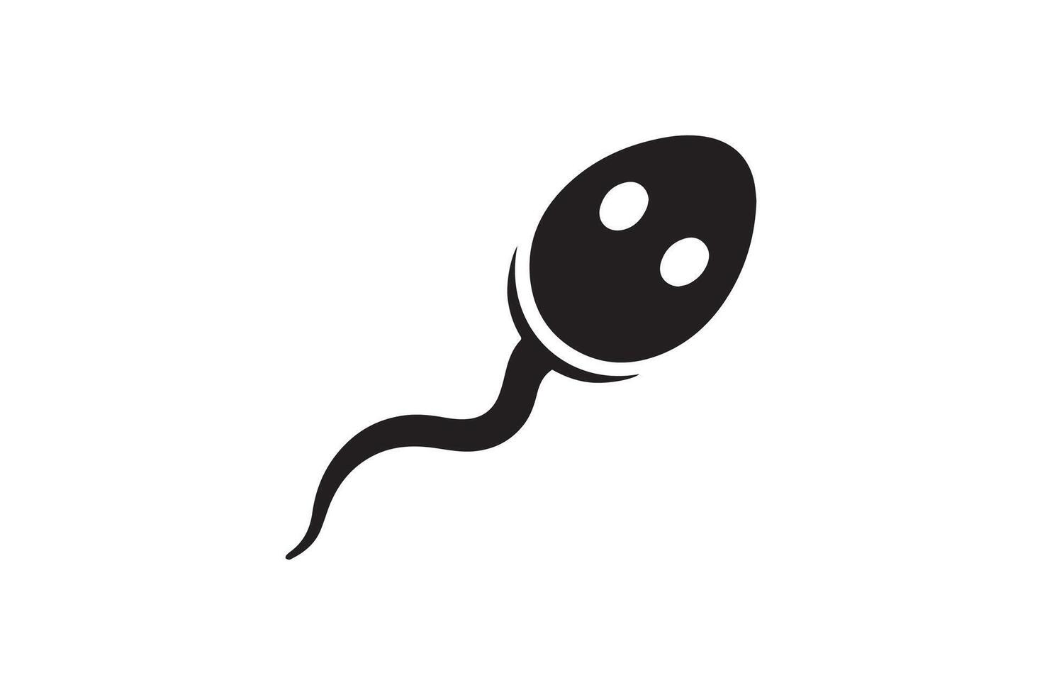 A black and white illustration of a sperm vector