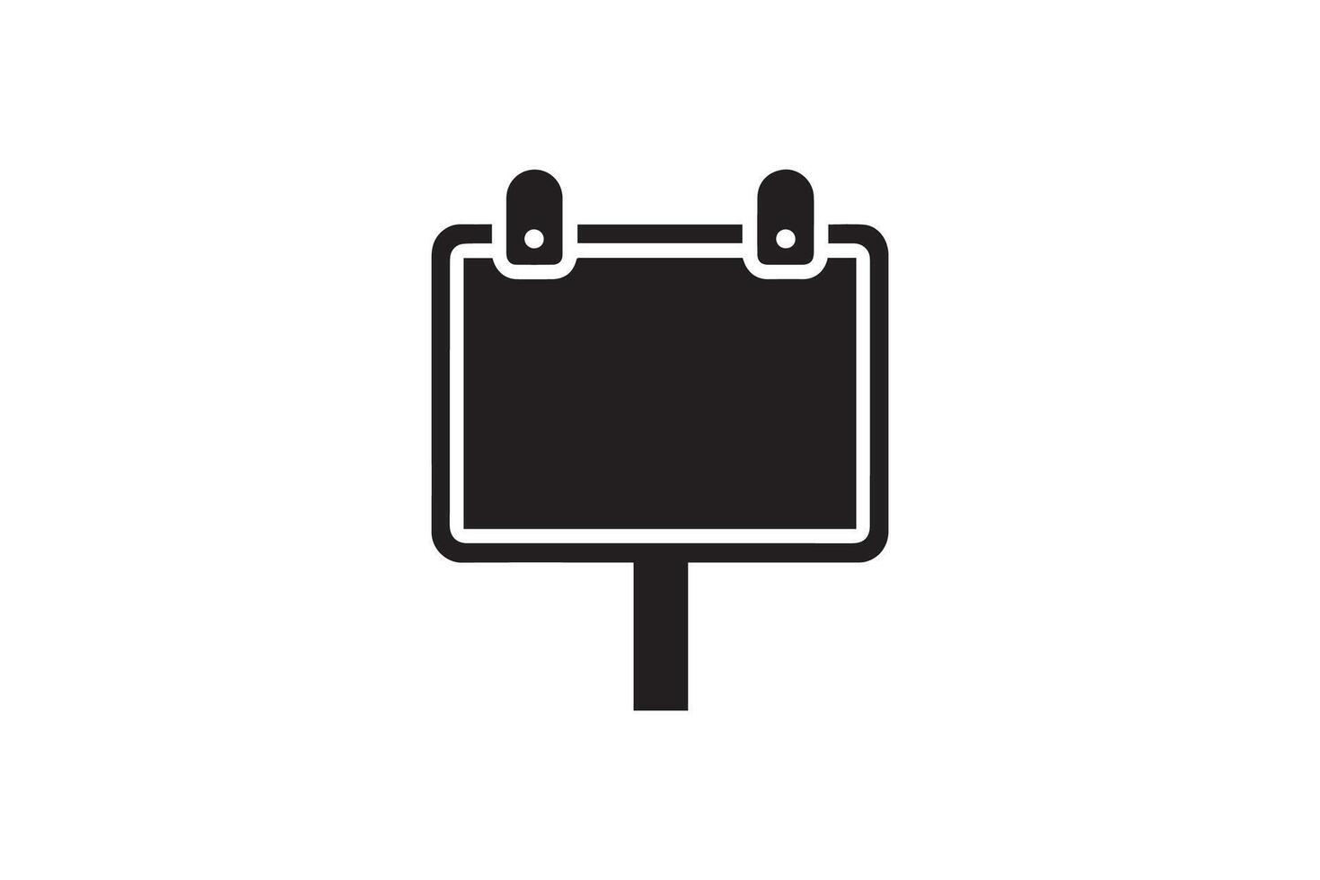A black and white sign on a pole vector