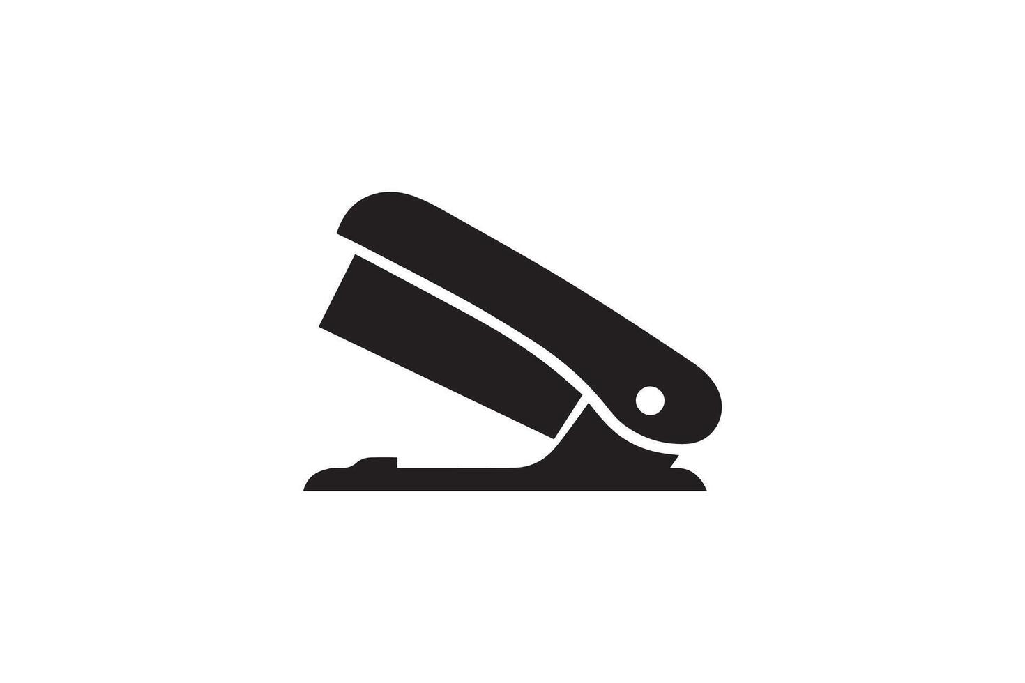A black and white icon of a stapler vector