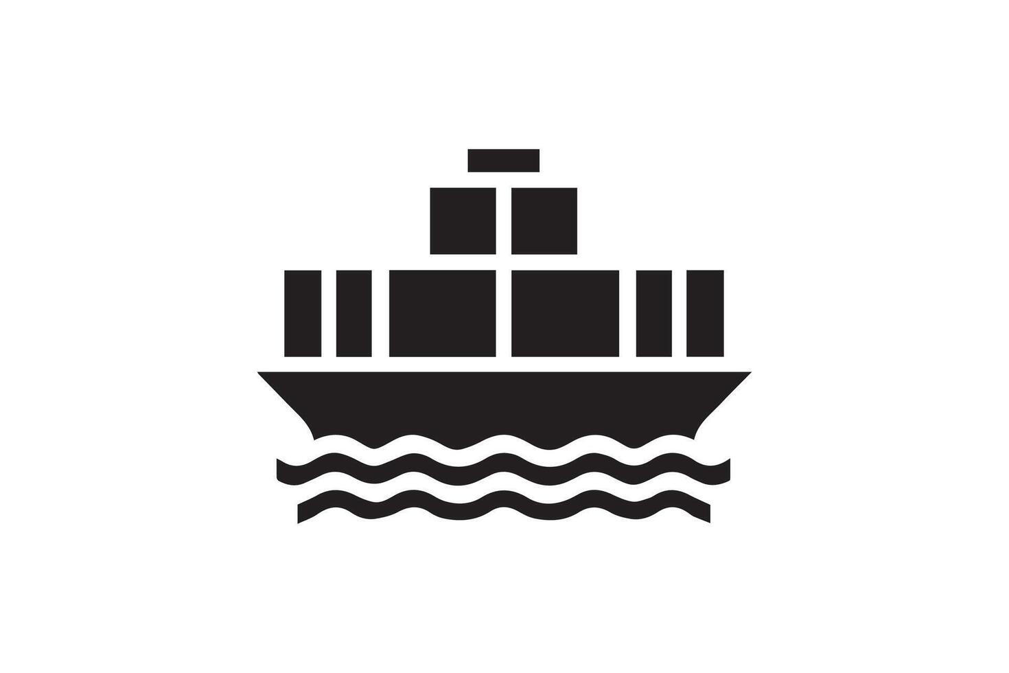 A black and white image of a ship in the water vector
