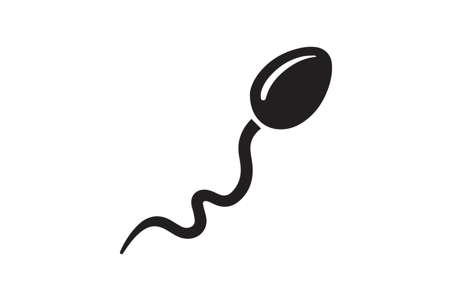 A black and white illustration of a sperm cell vector