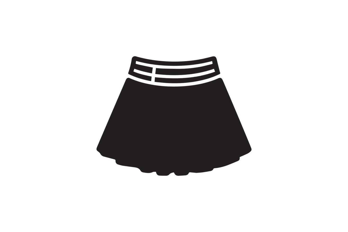 A black skirt icon on a white background vector